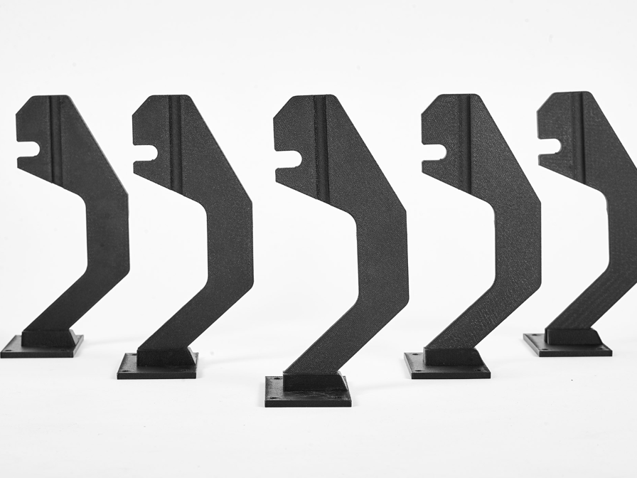 3D printed replacement machine part, produced in tough FDM Nylon 12CF thermoplastic.