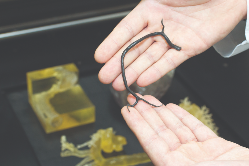 The Objet350 Connex’s rubber-like material is ideal for
prototyping arteries.