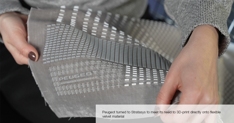 3d printed fabric in Peugeot Car