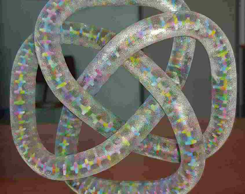 3D printed “chalice” model with colored microelements sliced by Voxel Print, and enclosed in translucent VeroClear™ material.
