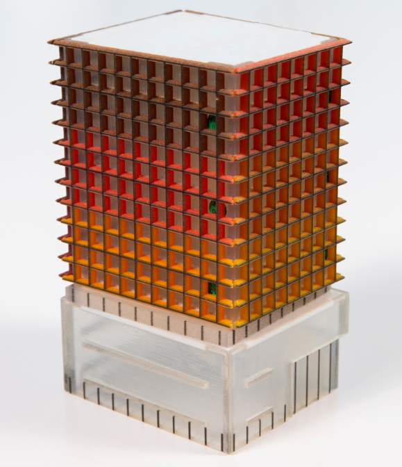 Colorful 3D printed object.