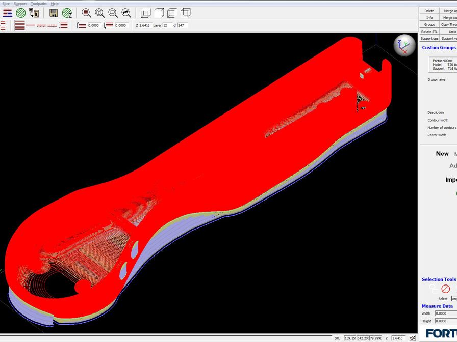 Insight Software: Optimization of armrest orientation and tool paths.