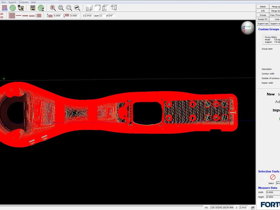 Insight Software: Optimization of armrest orientation and tool paths.
