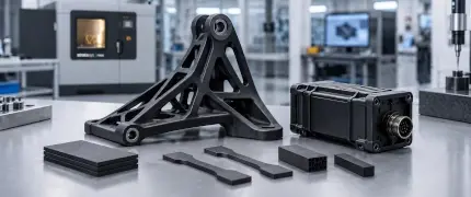 3Dプリントされたドローンの部品が並んだテーブルの上