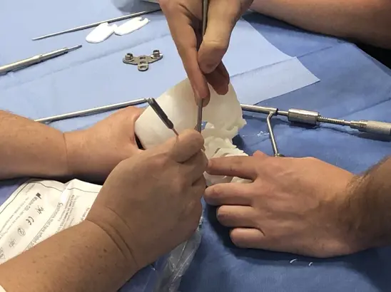 practicing on 3d printed bone models