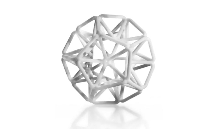 3d printed white geometric shape