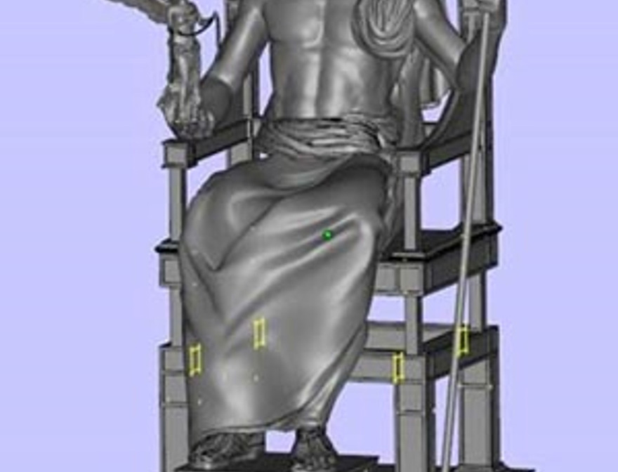 CAD rendering of the Zeus statue which is returning to its former glory with the help of the Stratasys Fortus 900mc Production 3D Printer