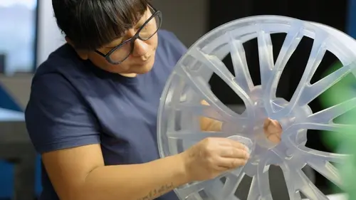 person holding 3d printed rim