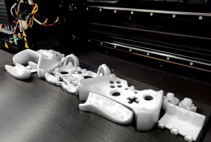A collection of 3D printed controllers using Stratasys PolyJet technology