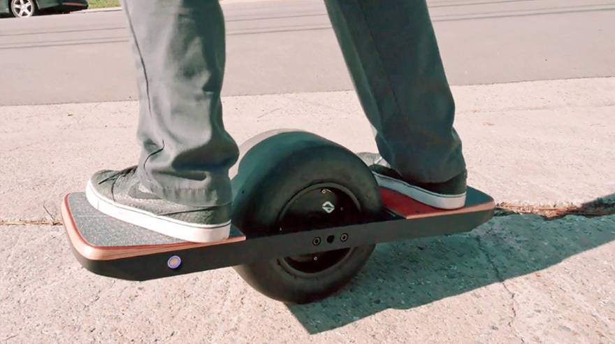 Functional testing the carbon fiber nylon side rails on the Onewheel.