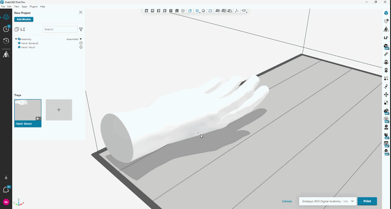 3D CAD medical hand model
